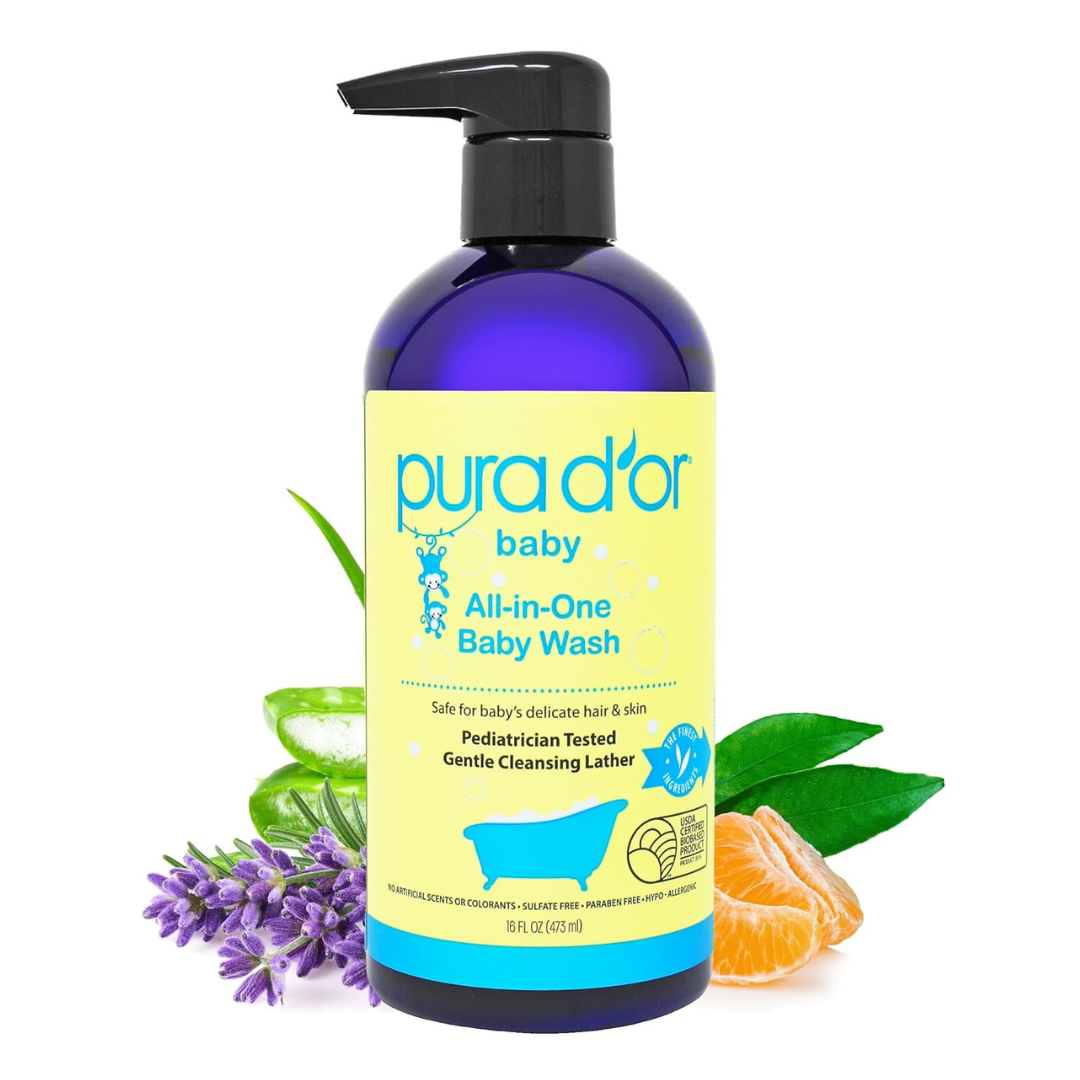 Pura D'or 16 Oz All-in-one Calming Baby Wash & Shampoo