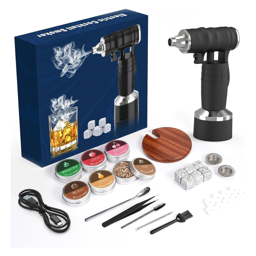 JIDACHI Whiskey Smoker Electric Set With Wood Chips And Stones