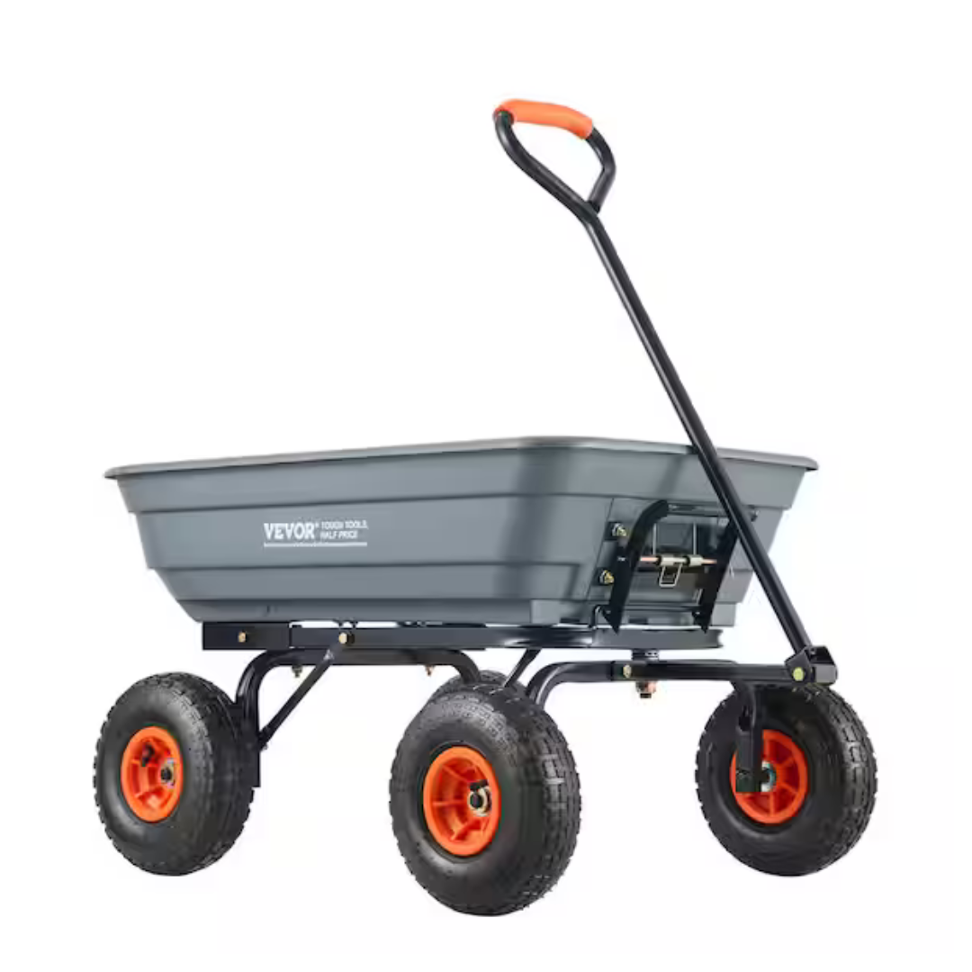 4 cu. ft. Vevor SucceBuy Poly Garden Utility Dump Cart (600-lb Capacity)