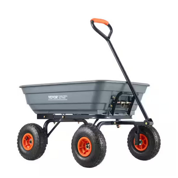 4 cu. ft. Vevor SucceBuy Poly Garden Utility Dump Cart (600-lb Capacity)