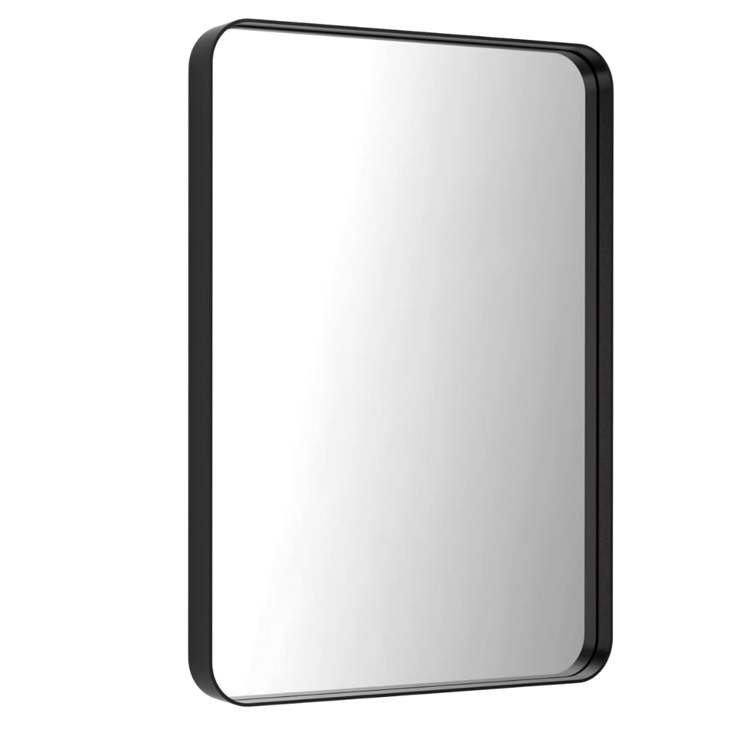 30"x22" Black Metal Framed Bathroom Vanity Mirror
