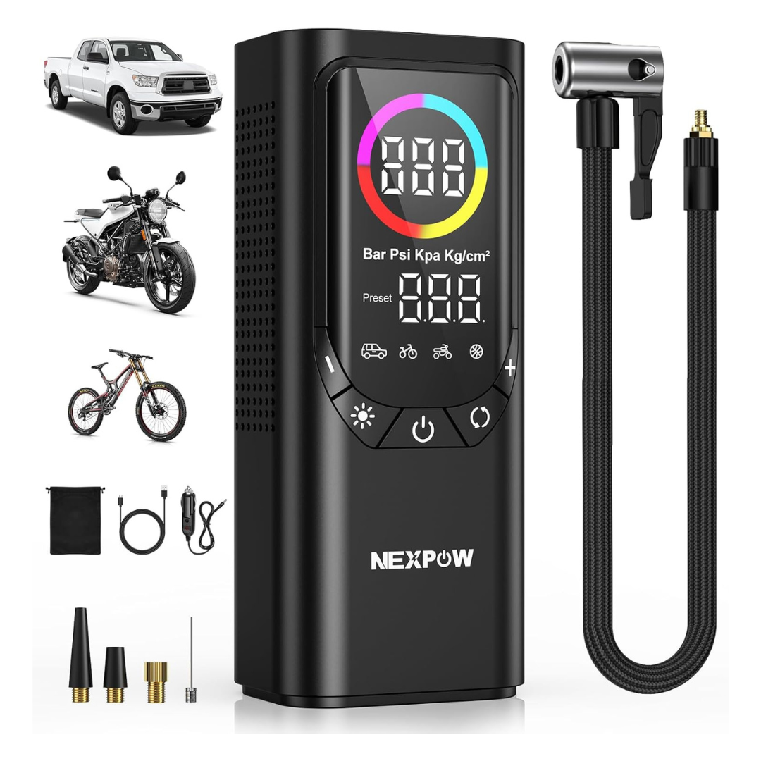 150PSI 9000mAh Cordless Air Compressor W/ Digital Tire Pressure Gauge