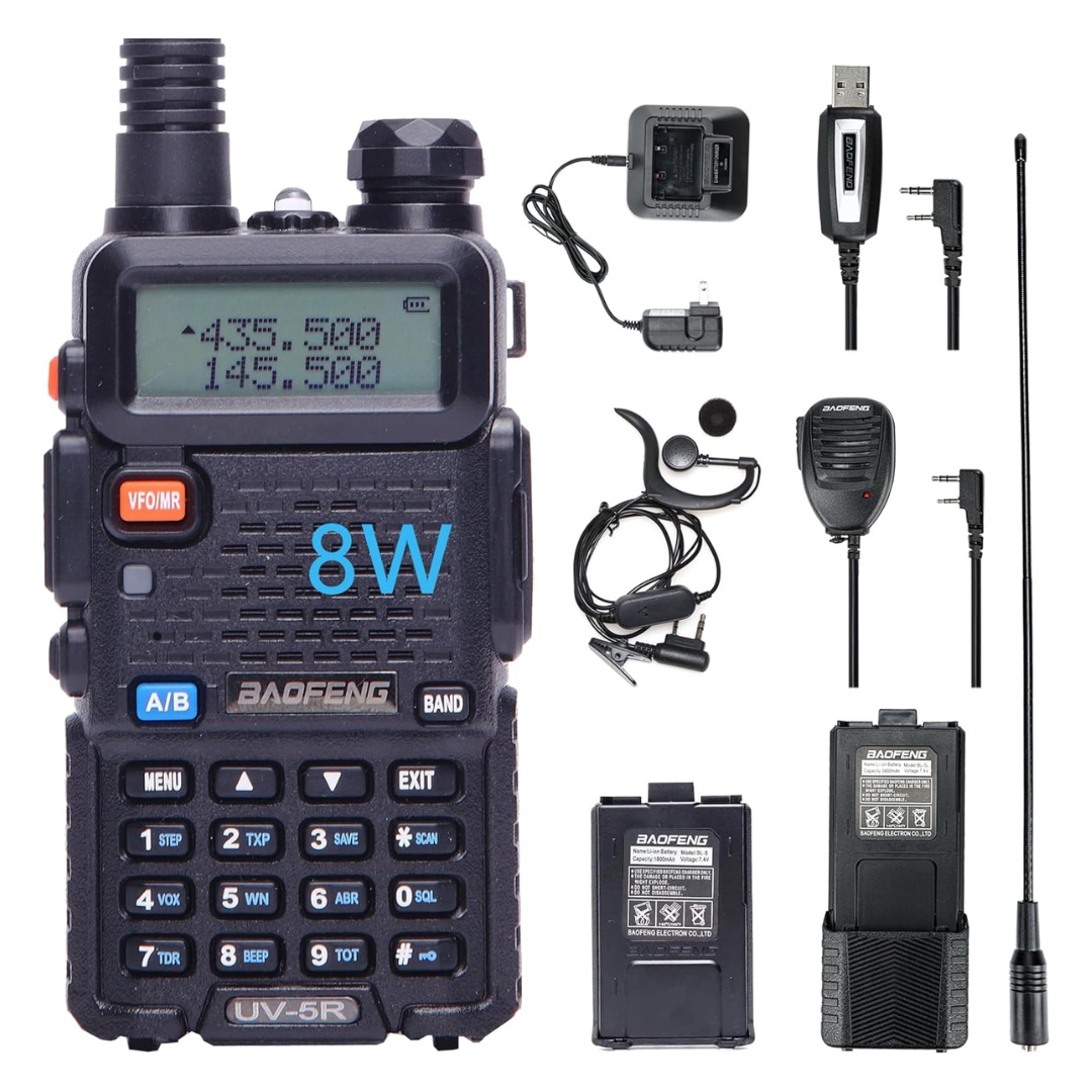 Baofeng UV-5R 8W Dual Band Ham Radio Handheld Walkie Talkie
