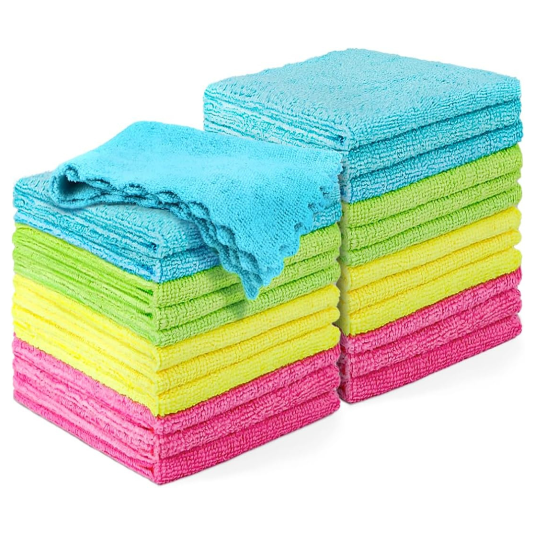 24-Pack Homexcel Microfiber 11" x 9" Reusable Cleaning Cloths