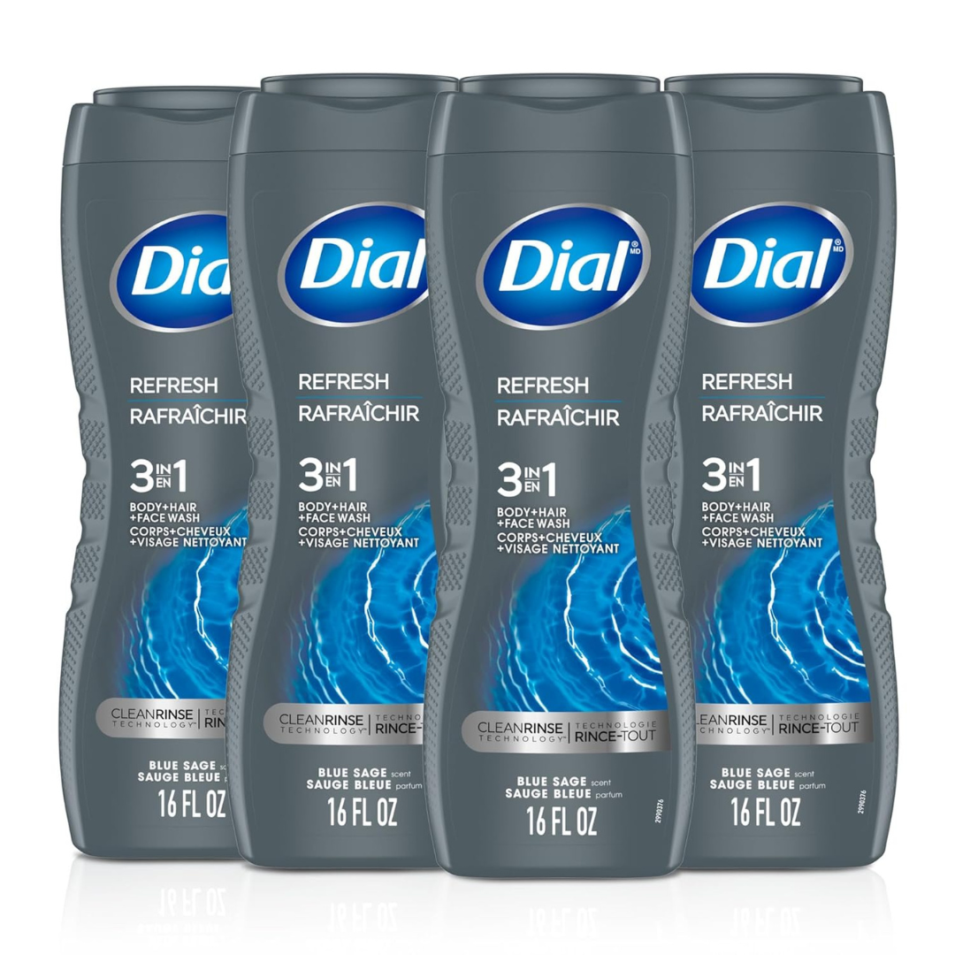 Dial Men 3-in-1 Body, Hair And Face Wash