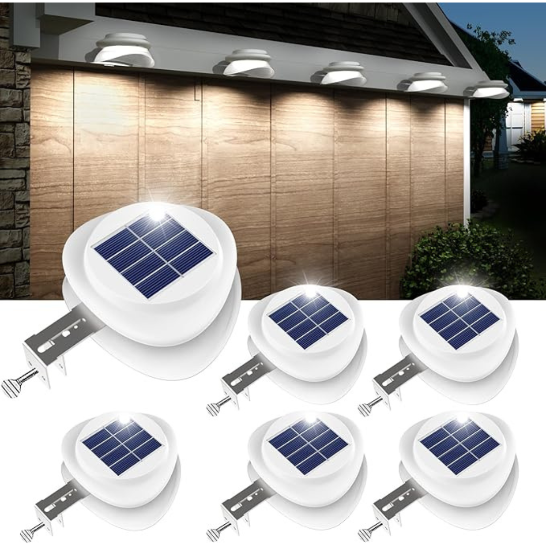 6-Pack Roshwey Waterproof LED Fence Solar Gutter Lights