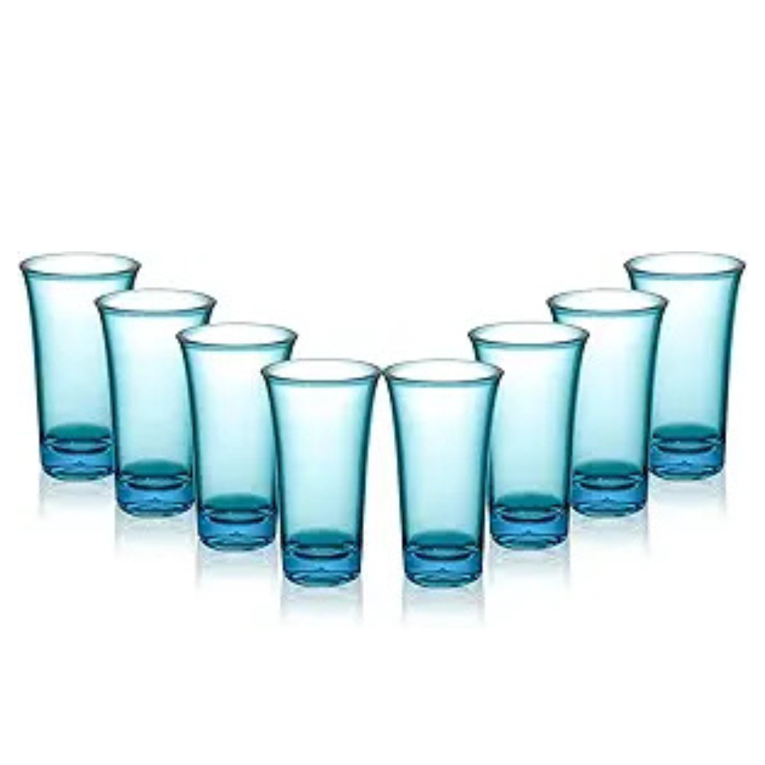8-Piece 2-Oz Acrylic Blue Shot Glasses Set