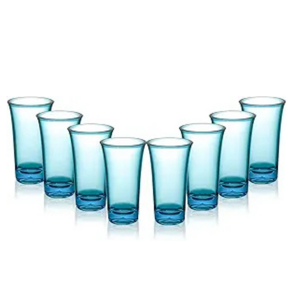 8-Piece 2-Oz Acrylic Blue Shot Glasses Set