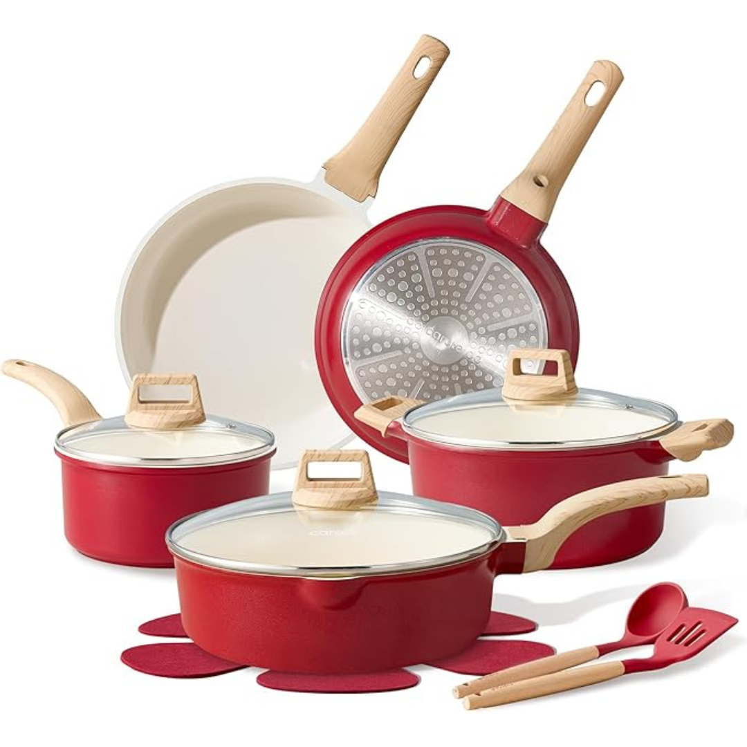 14-Piece Carote Nonstick Pots and Pans Ceramic Cookware Set