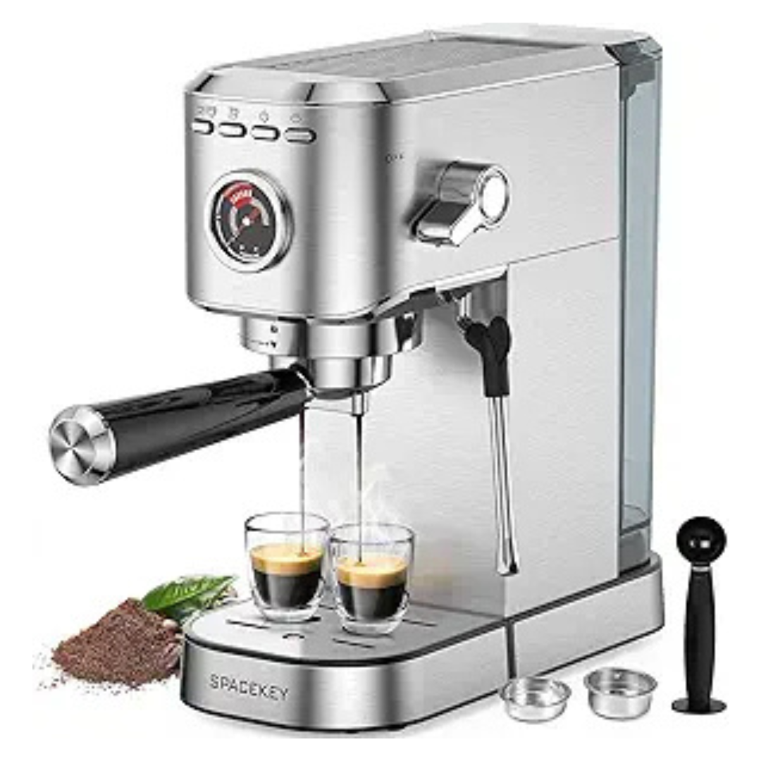 Spacekey 1350W 20 Bar Espresso Machine with Milk Frother