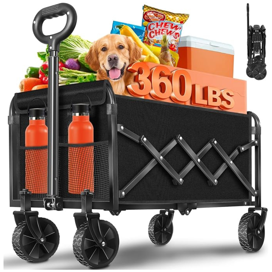 360lbs FFQ Foldable Collapsible Wagons Carts with Wheels