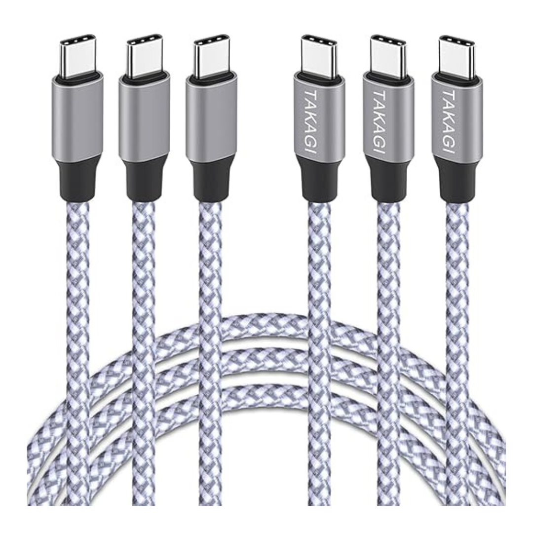 3-Pack 3ft USB-C to USB-C Fast Charging Cable