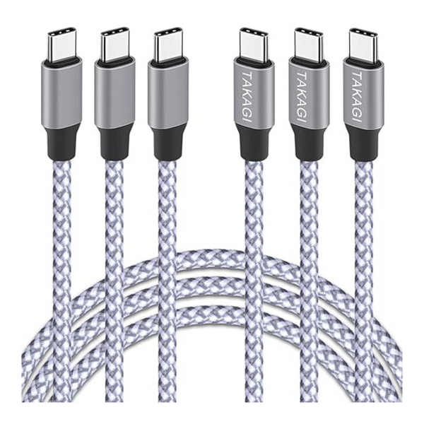 3-Pack 3ft USB-C to USB-C Fast Charging Cable