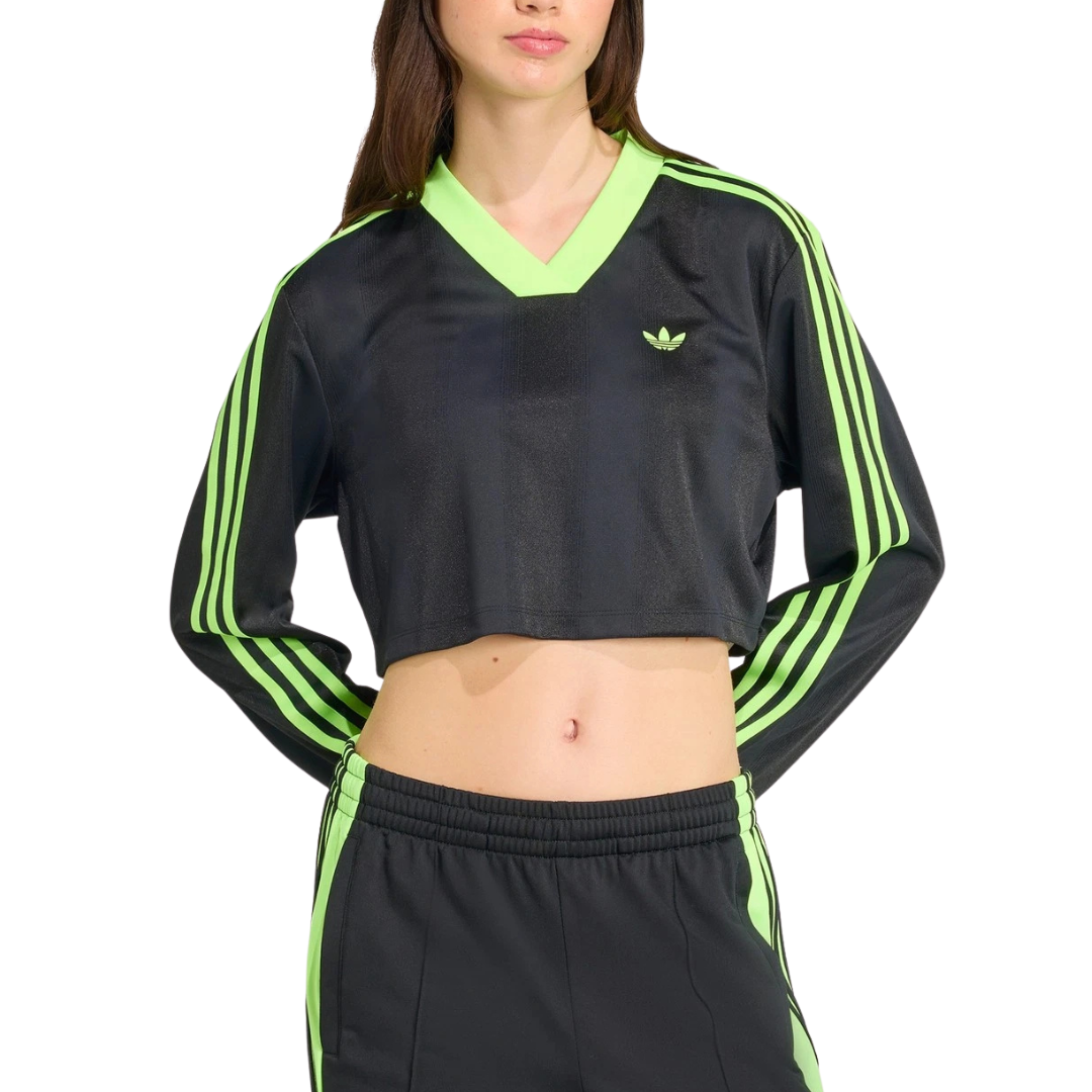 adidas Women's Adicolor Soccer Jacquard Crop Long-Sleeve Top (2 Colors)