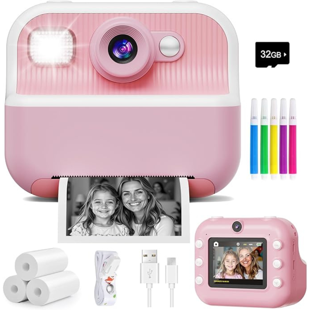 DUDUDRAGON M8 Kids Instant Camera with Dual Selfie Lens