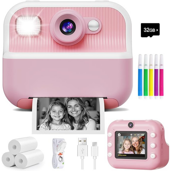 DUDUDRAGON M8 Kids Instant Camera with Dual Selfie Lens