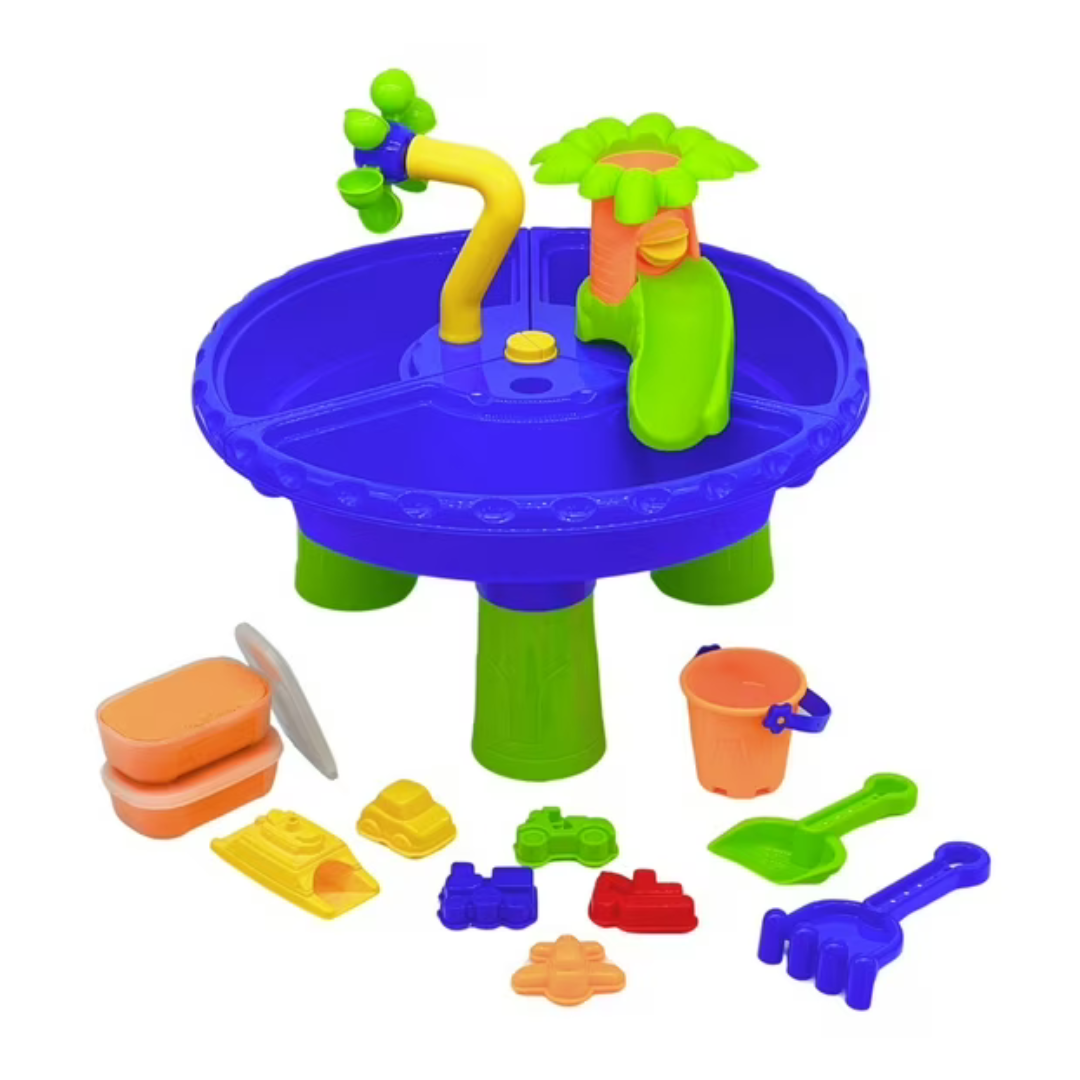 Play Day Kids Building 13-Piece Outdoor Activity Water Table