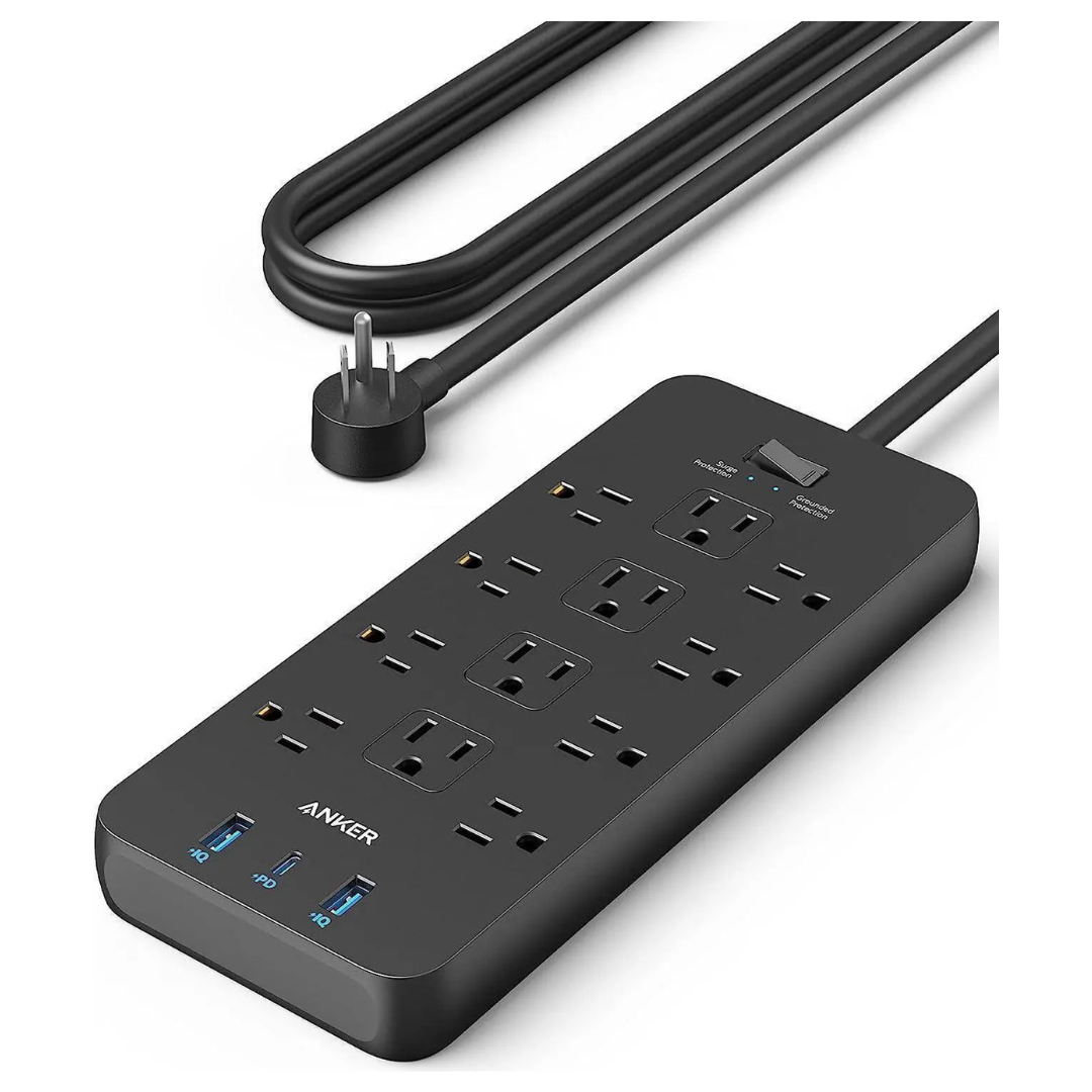 Anker 12-Outlets Power Strip Surge Protector W/ 2 USB-A & 1 USB-C Ports