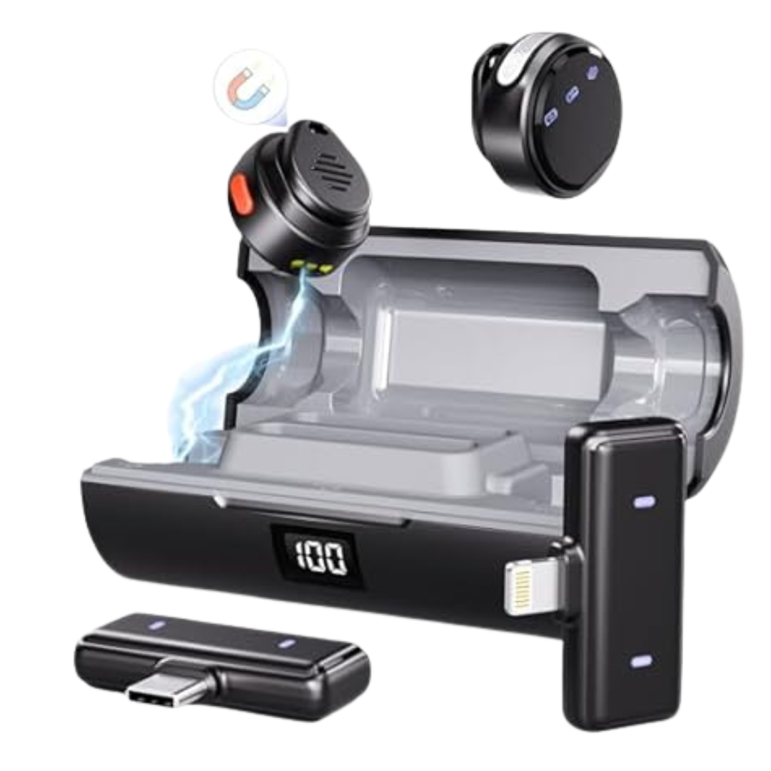 Wireless 164ft Range Noise Cancellation Mini Microphone