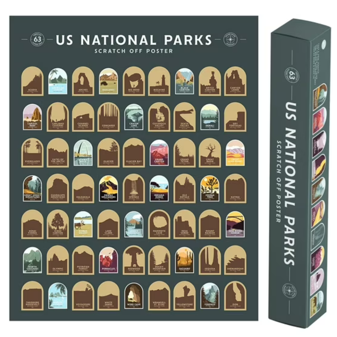 63 US National Parks 16" x 20" Scratch Off Poster