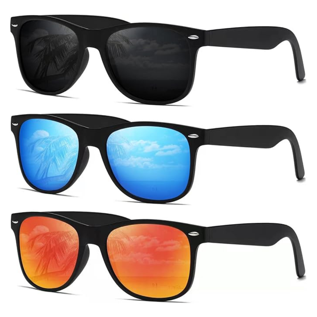 3-Pair Demikos Unisex Polarized Sunglasses