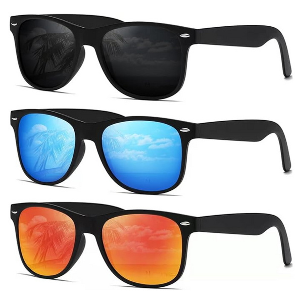 3-Pair Demikos Unisex Polarized Sunglasses