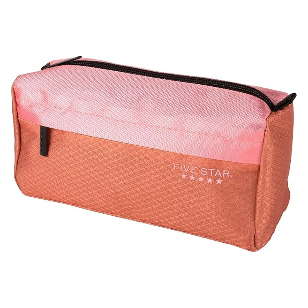 Five Star 9-Pocket Zipper Pencil Pouch Organizer (Pink/Terracotta)