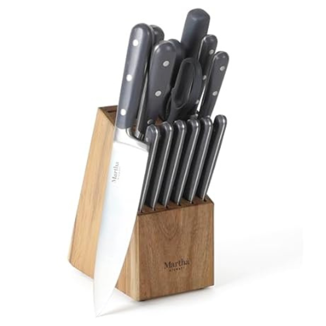 14-Piece High Carbon Stainless Steel Cutlery Knife Block Set