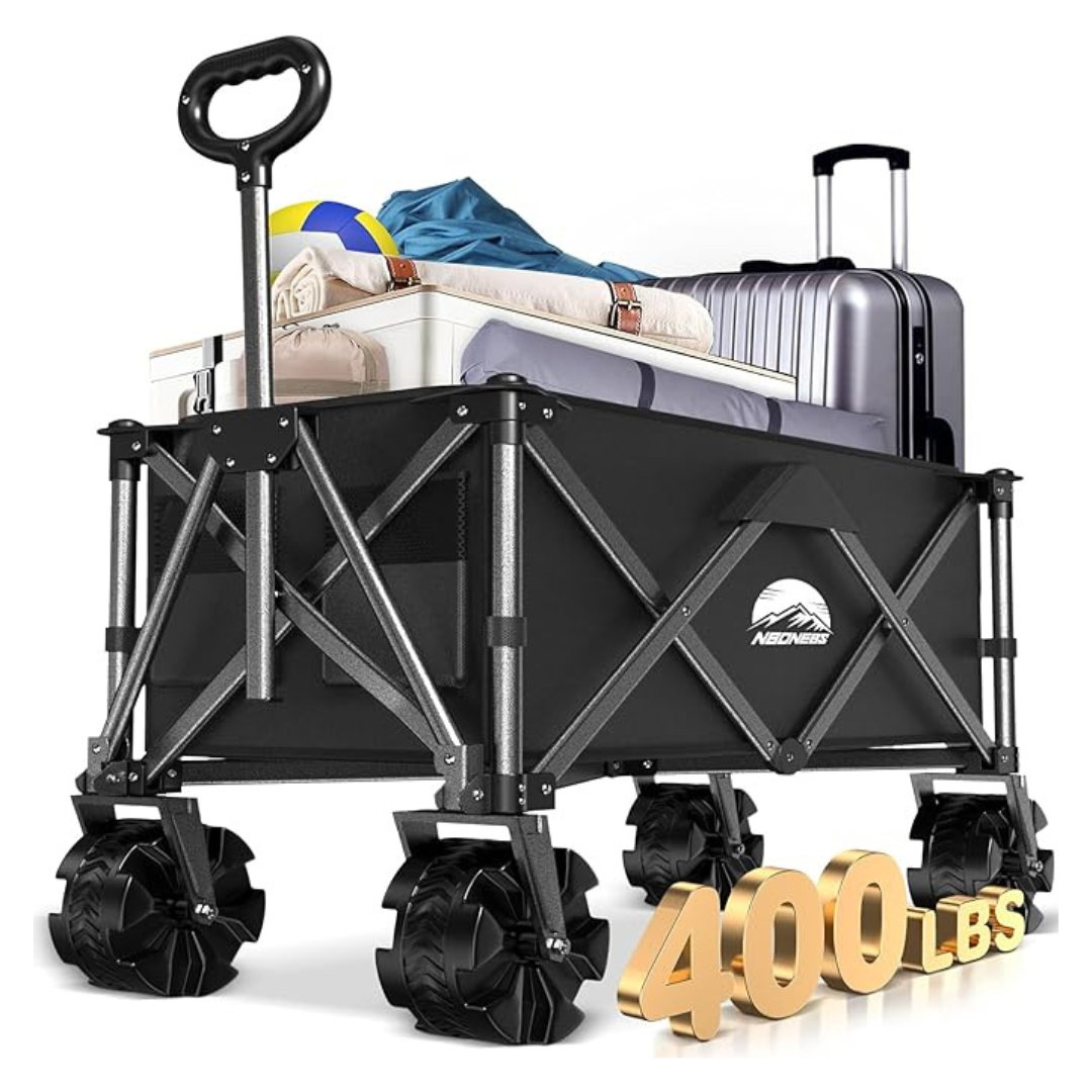 400lbs Heavy Duty Foldable Wagon Cart With Big Wheels