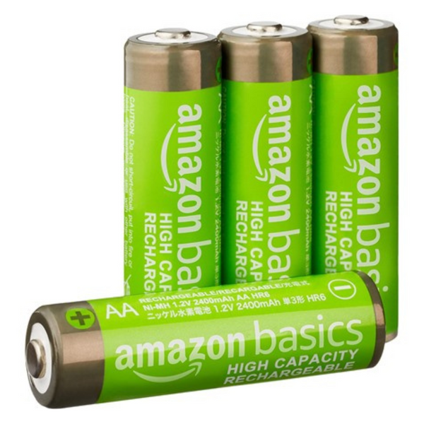 4-Count Amazon Basics Rechargeable AA NiMH High-Capacity Batteries