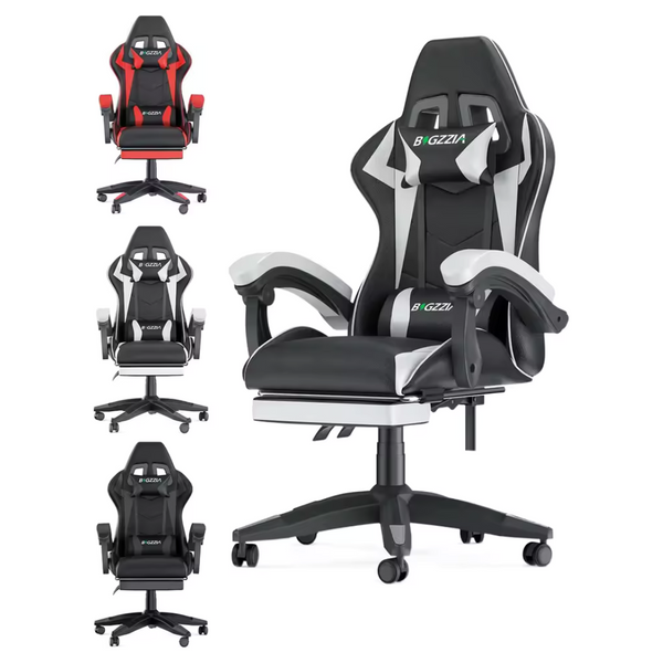 Bigzzia Ergonomic Height Adjustable Gaming Chair With Footrest