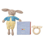 Manhattan Toy Petit Artiste Bunny Doll, Soft Book, & Wooden Teether Baby Toy