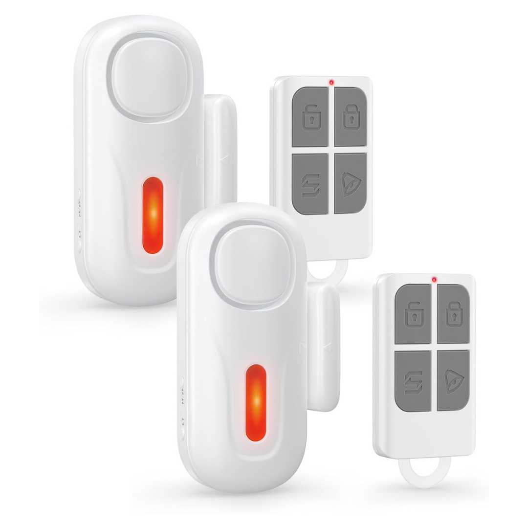 2-Pack Wireless Door Alarm & Chime With Remote