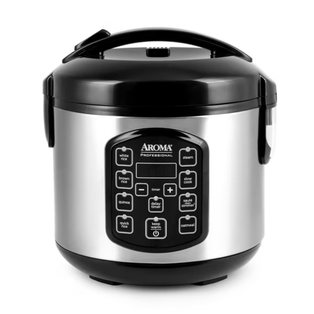 Aroma 4-Cup Professional Digital Rice Cooker W/ Auto Warmer (Stainless)
