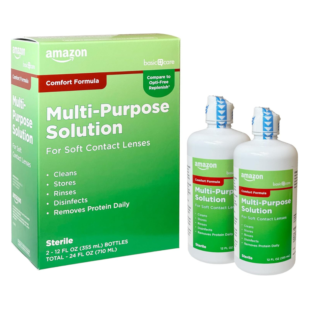 2-Pack 12-Oz Amazon Basic Care Multi-Purpose Contacts Solution