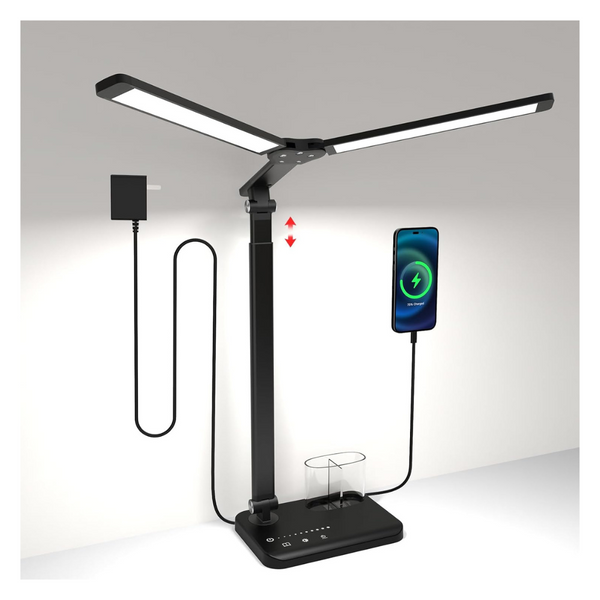 Woputne LED Desk Lamp With Dual Heads