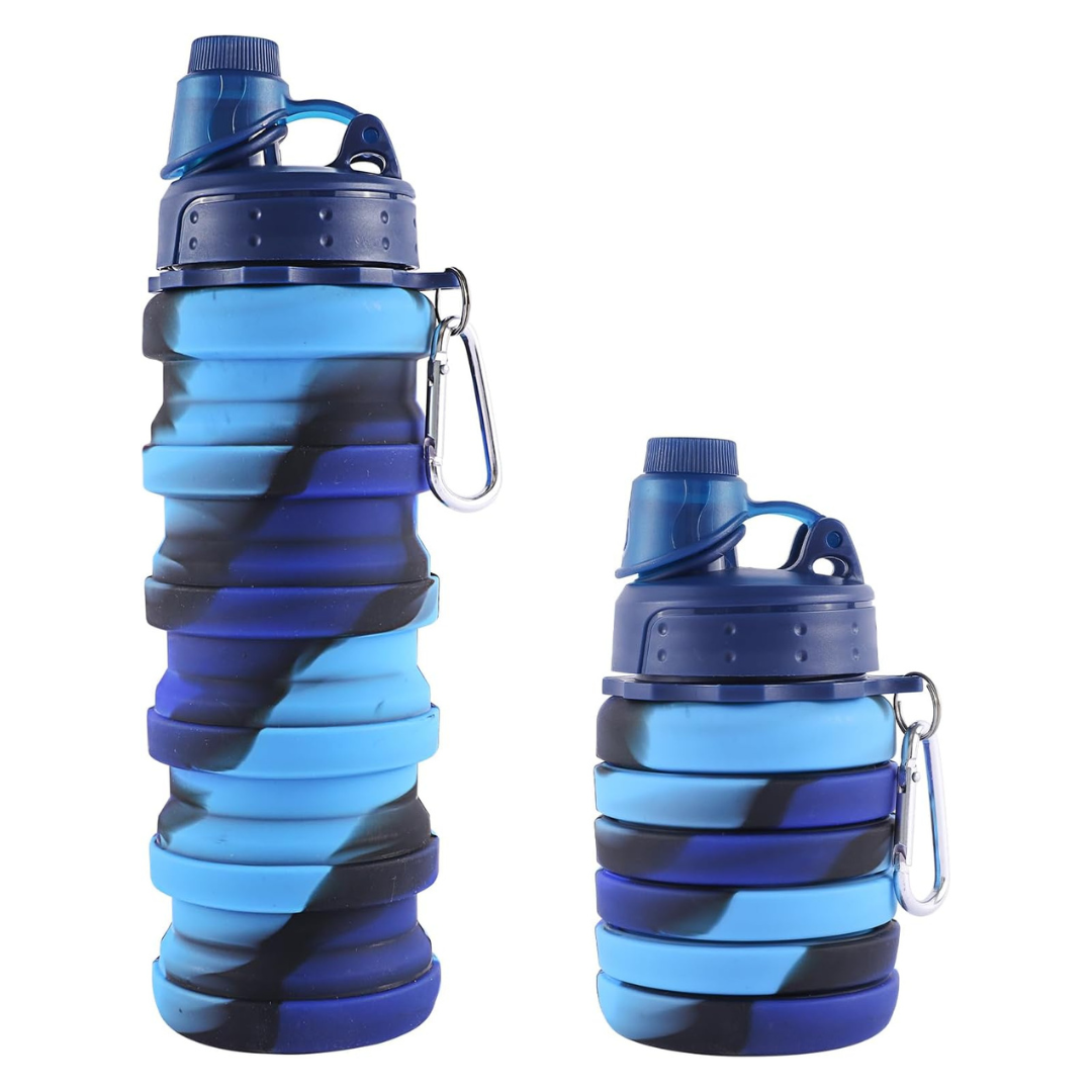 Rainbow Collapsible Reusable Silicone Foldable Water Bottles
