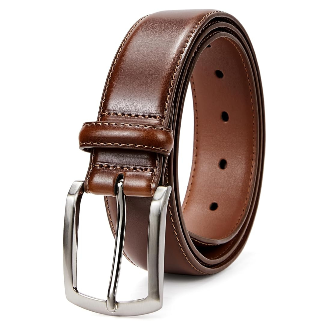 Men's Leather Dress Casual Brown Belt (36"-42")
