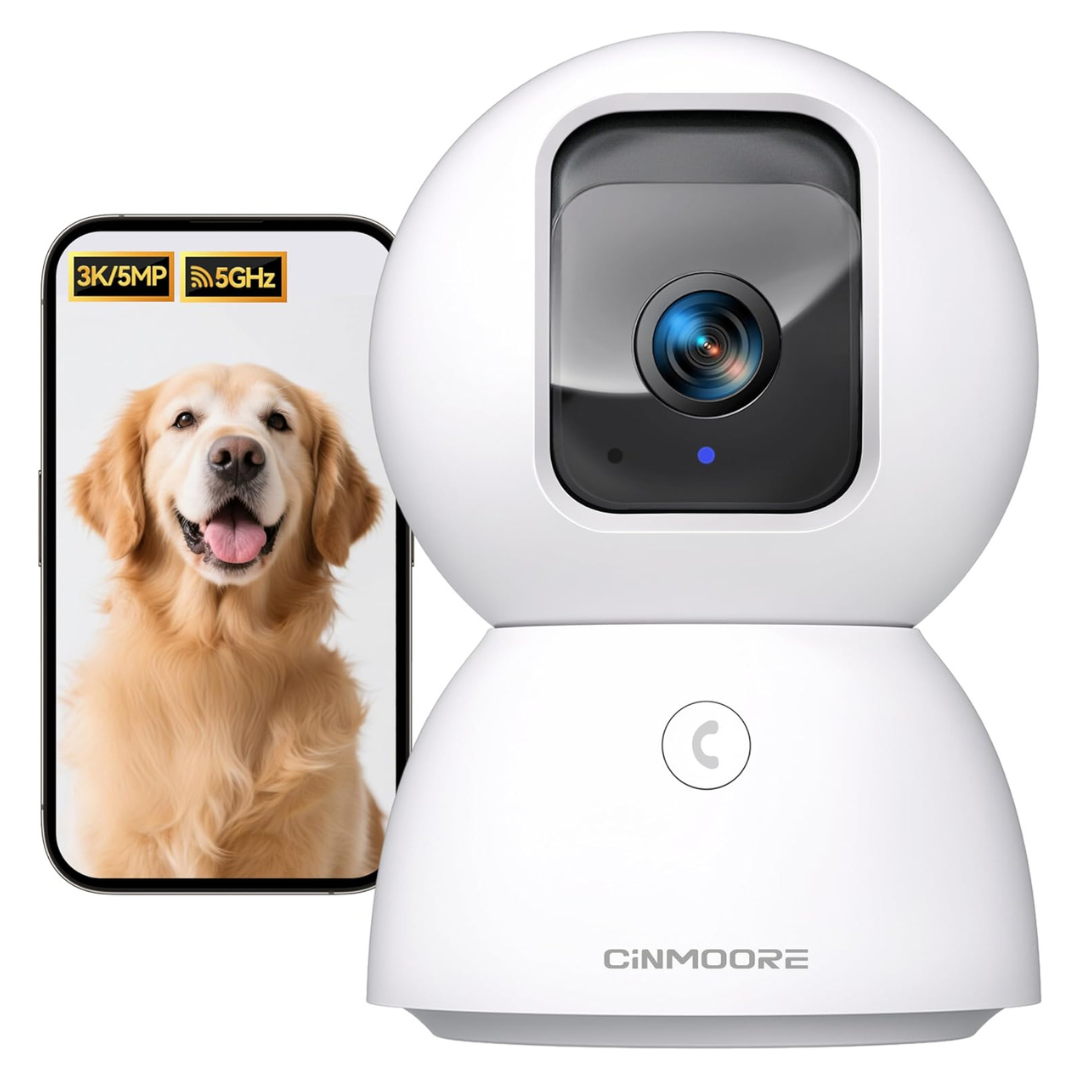 CINMOORE 3K 5G PTZ WiFi Baby Monitor Security Camera