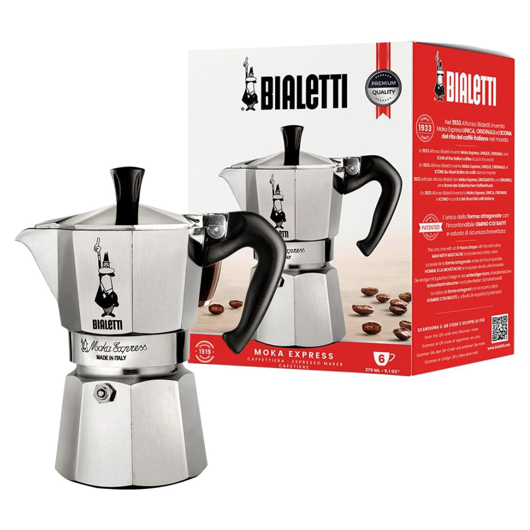 Bialetti Moka Espress 6 Cup Iconic Stovetop Espresso Maker