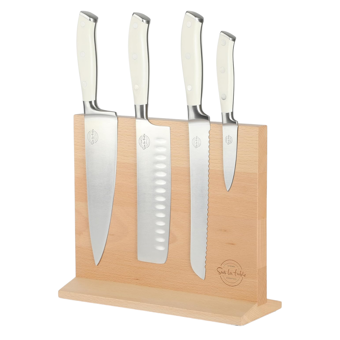 5-Piece Sur La Table Kitchen Essentials German Steel Blade Knife Set