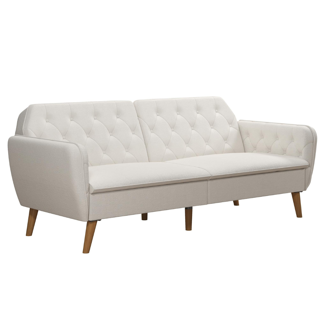 Novogratz Tallulah Memory Foam Futon Sofa Bed (Ivory Boucle)