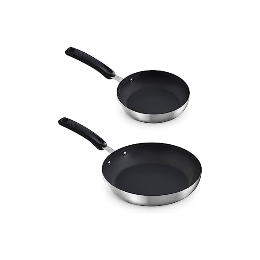 2-Piece Zakarian by Dash 8" & 10" TruPro TriPly Nonstick Fry Pan Set