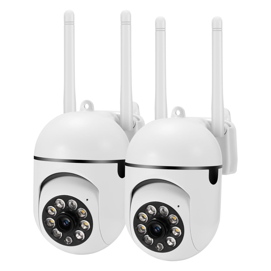 2-Pack Wired Security Cameras With Motion Sensor And Night Vision