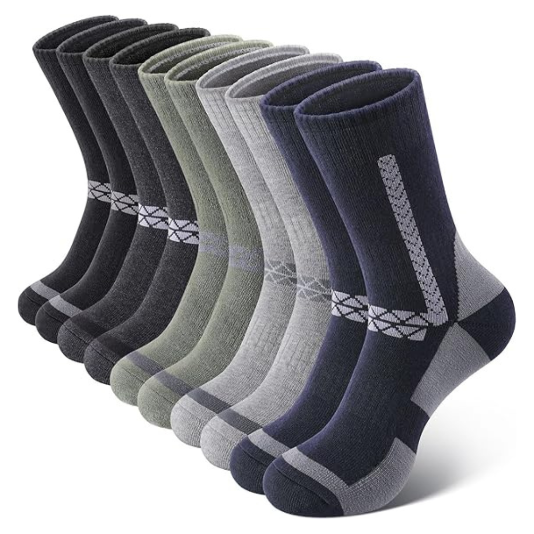 5-Pairs Men's Merino Wool Thermal Warm Hiking Thick Crew Sock