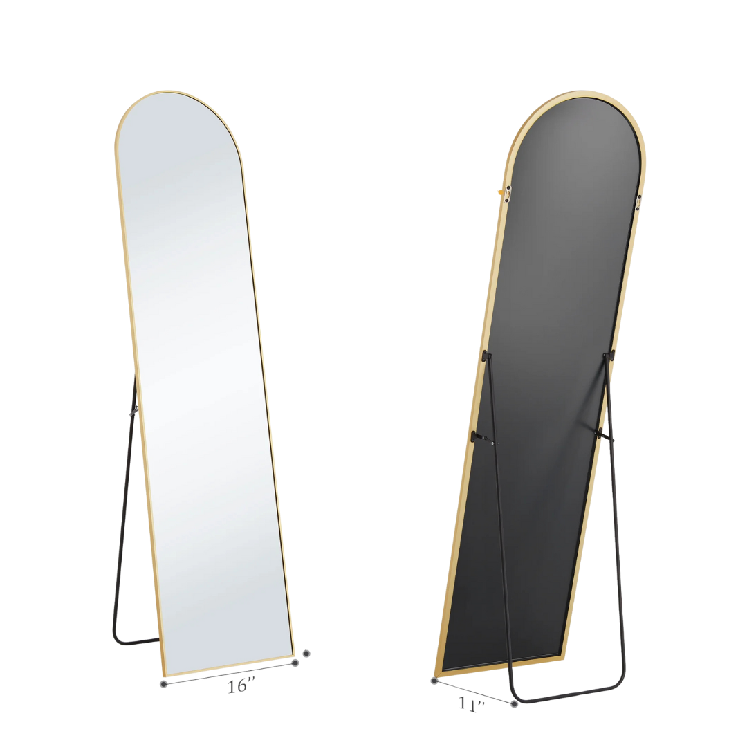 EDX 59"x16" Arched/Rectangle Full Length Floor/Wall Mounted Mirror