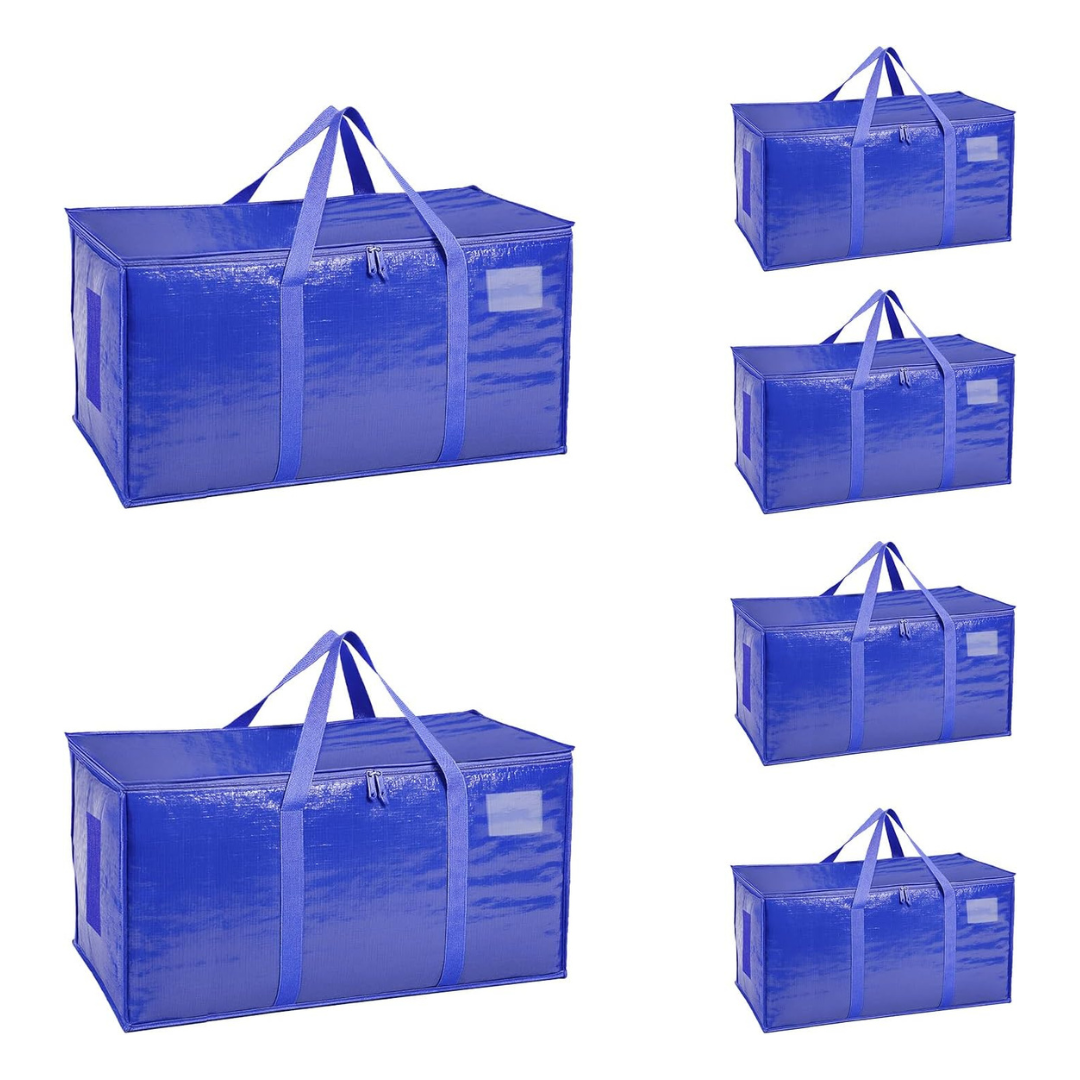 6-Pack Waterproof Extra Large Heavy Duty Moving Bags