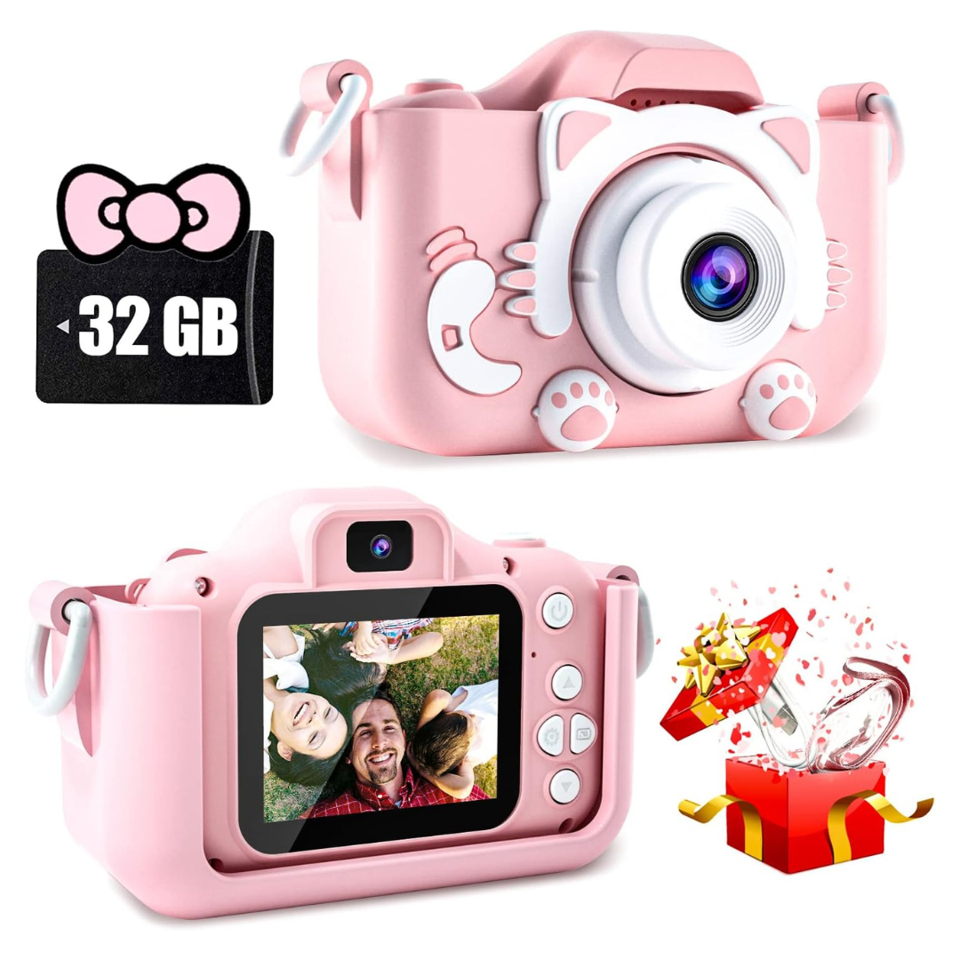Cimelr Kids 20MP Digital Camera With 32GB SD Card