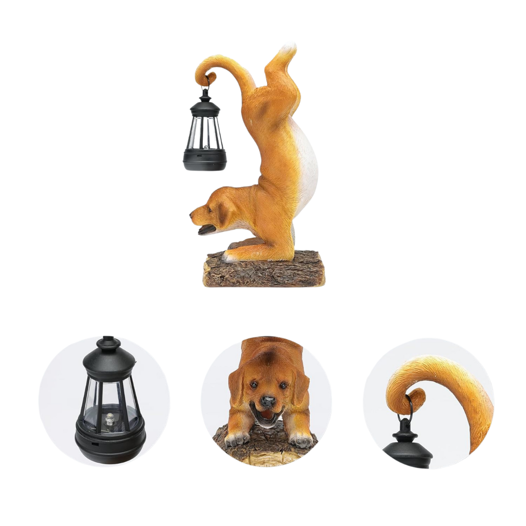 Garden Solar Dog Statue Decor Light