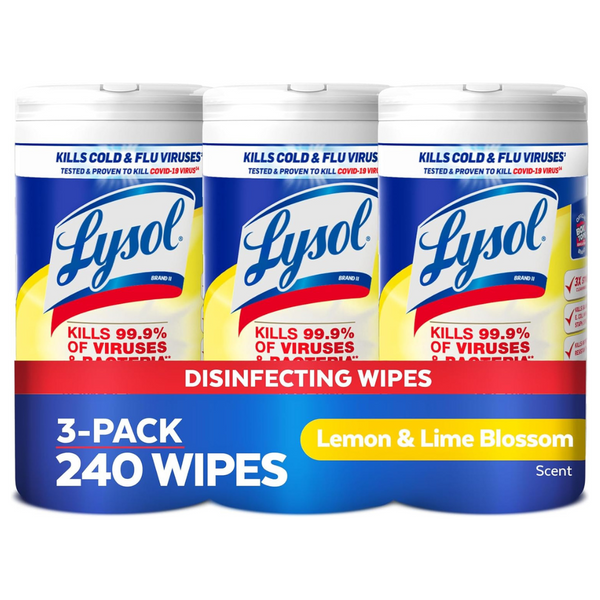 3-Pack 80 Count Lysol Disinfectant Wipes